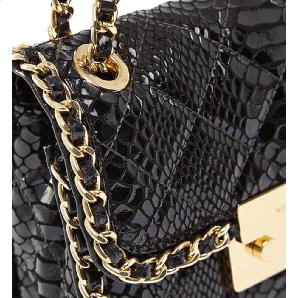 Nwt Michael Kors Carine Python Shoulder Bag - image 3